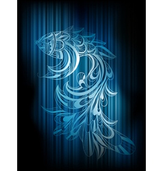 Funky fish on crumpled paper texture Royalty Free Vector