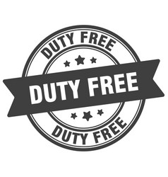 Duty Free Stamp Label On Transparent