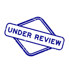 Grunge Blue Under Review Word Rubber Seal Stamp