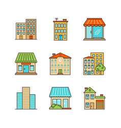 Minimal Lineart Building Iconset Skyscrapper Shop