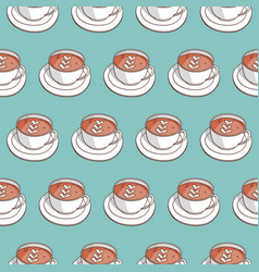 Pattern with coffee and tea elements Royalty Free Vector