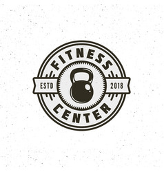 Vintage fitness gym logo retro styled sport Vector Image