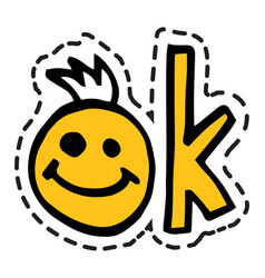 Okay Sticker With Smile Emoji Ok Icon