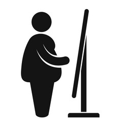 Overweight Person Look In Mirror Icon Simple