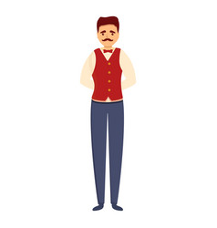 Restaurant Butler Icon Cartoon Style