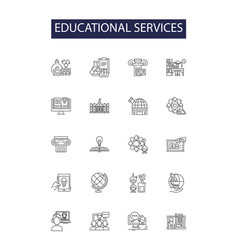 Educational Services Line Icons And Signs