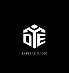 Initial De Logo Hexagon Shape Geometric Style