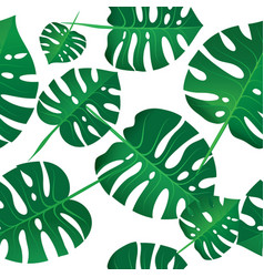 Background Seamless Pattern Of Green Monstera