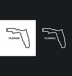 Florida Map Icon Set Miami State Cutout Map