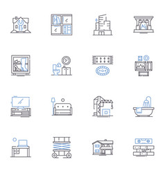 Room Renovation Line Icons Collection