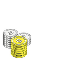 With Dimes Piled Up Isometric