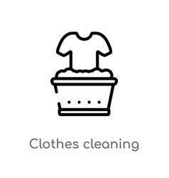 Outline Clothes Cleaning Icon Isolated Black