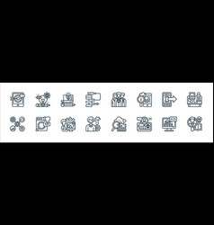 Digital Transformation Line Icons Linear Set