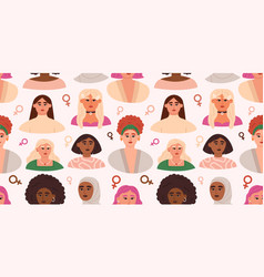 Diverse Women Seamless Pattern