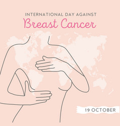 International Day Against Breast Cancer Line Art