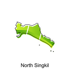 Map Of North Singkil City Modern Outline High