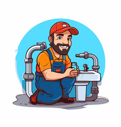 Plumber In Uniform Cartoon Style