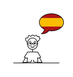 Spanish Speaking Cartoon Boy With Speech Bubble