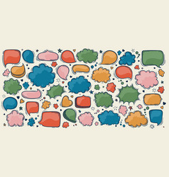 Speech Bubble Colorful Icon Set Talk Cloud