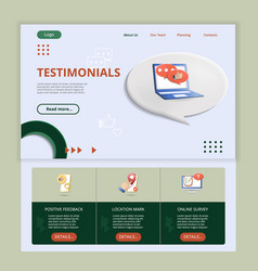 Testimonials Flat Landing Page Website Template