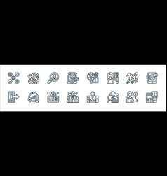 Digital Transformation Line Icons Linear Set