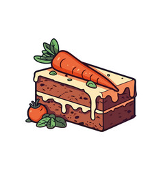 A Cute Cartoon Carrot Cake With Icing