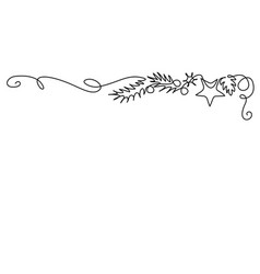 Merry Christmas Decoration Continuous One Line