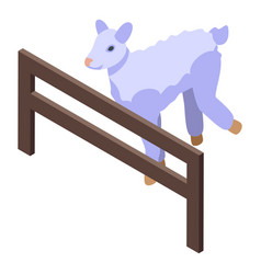 Running Lamb Icon Isometric Baby Sheep