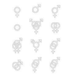 Set Of Sexuality Line Icons