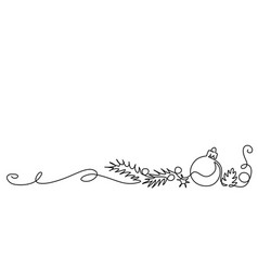 Merry Christmas Decoration Continuous One Line