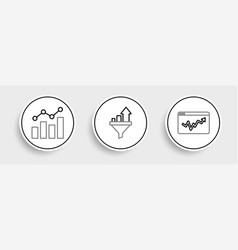 Set Line Graph Chart Infographic Financial Growth