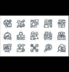 Digital Transformation Line Icons Linear Set