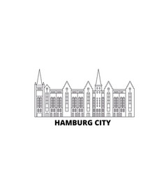 Germany Hamburg City Line Travel Skyline Set