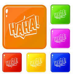 Haha Comic Text Sound Effect Icons Set