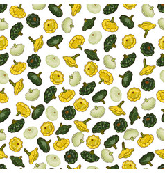 Seamless Pattern With Patty Pan Squash