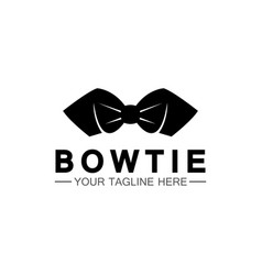 Vintage Silhouette Bow Tie Logo Design Butterfly