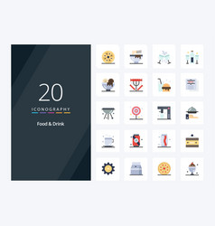 20 Food And Drink Flat Color Icon For Presentation