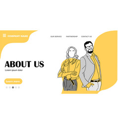 About Us Landing Page Teamwork Business Concept