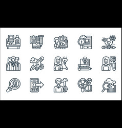 Digital Transformation Line Icons Linear Set