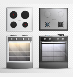 Gas Electric Cook Top Stove Icon Set