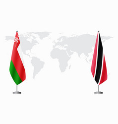 Oman And Trinidad And Tobago Flags For Official