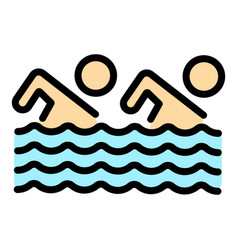 Olympic Swimming Team Icon Flat