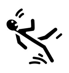 Slipped Man Fall Accident Glyph Icon