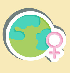 Sticker Women Day Related To Woman Symbol