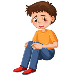 Young Man With Sad Face Cartoon Character