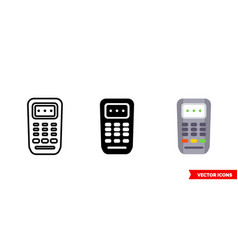 Bank Terminal Icon 3 Types Isolated