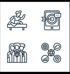 Digital Transformation Line Icons Linear Set