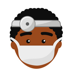 Doctor Face With Medical Mask And Reflector