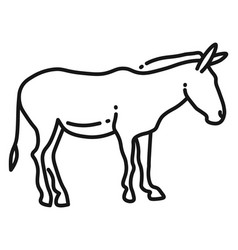 Donkey Line Icon Cute Farm Animal Silhouette