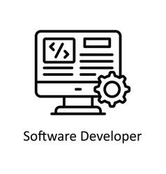 Software Developer Outline Icon Design Illu